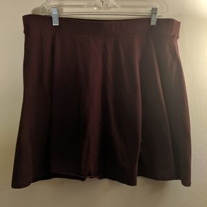 Forever 21 Plus Maroon Mini Skater Skirt